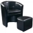 Fauteuil Club Classic + Pouf noir