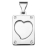 Gros pendentif acier rectangle vitre forme coeur