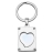 Gros porte-clefs acier rectangle vitre forme coeur