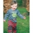 Jogging bébé coton bio Big Stripe - Rouge rayé