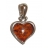 Pendentif Argent & Ambre Coeur (petit)