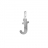 Pendentif argent rhodié initiales J striées