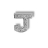 Pendentif argent rhodié lettre J petites pierres blanches