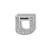 Pendentif argent rhodié lettre U petites pierres blanches