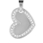 Pendentif coeur acier pierres blanches