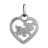 Pendentif coeur decoupe avec chien argent rhodié