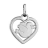 Pendentif coeur decoupe avec petit oiseau argent rhodié