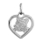 Pendentif coeur decoupe avec tête de chouette argent rhodié