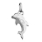Pendentif dauphin satiné et brillant argent rhodié