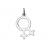 Pendentif gay argent rhodié symboles femme