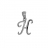Pendentif initiale argent rhodié H diamant 0,01carat