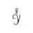 Pendentif initiale argent rhodié Y diamant 0,01carat