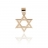 Pendentif or jaune étoile de david laser