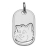 Pendentif plaque gi enfant tête de chat argent rhodié