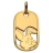 Pendentif plaque gi enfant tête de lapin pl.or