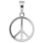 Pendentif rond peace and love argent rhodié