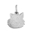 Pendentif tête de chat argent rhodié