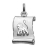 Pendentif zodiaque parchemin lion argent rhodié