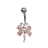 Piercing nombril libellule rose