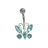 Piercing nombril papillon bleu