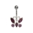 Piercing nombril papillon violet