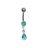 Piercing nombril pierres bleu