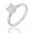 Solitaire or gris diamant princesse