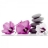 Tableau design GALETS & FLEURS VIOLETTES