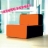 Toss, pouf cube convertible en tissu Sunbrella